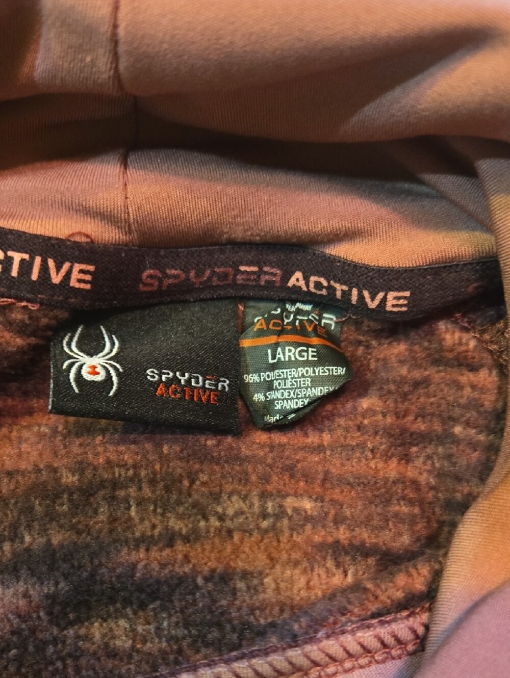 Spyder Marled Burgundy/Black/Pink Funnel Neck Pullover - Picture 4 of 4